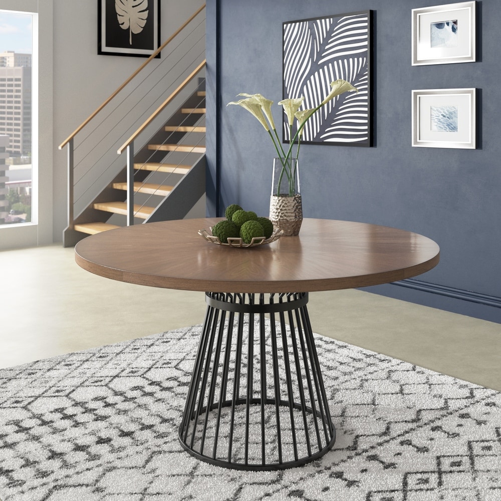 Sheeba Round Caged Metal Base Dining Table by iNSPIRE Q Modern