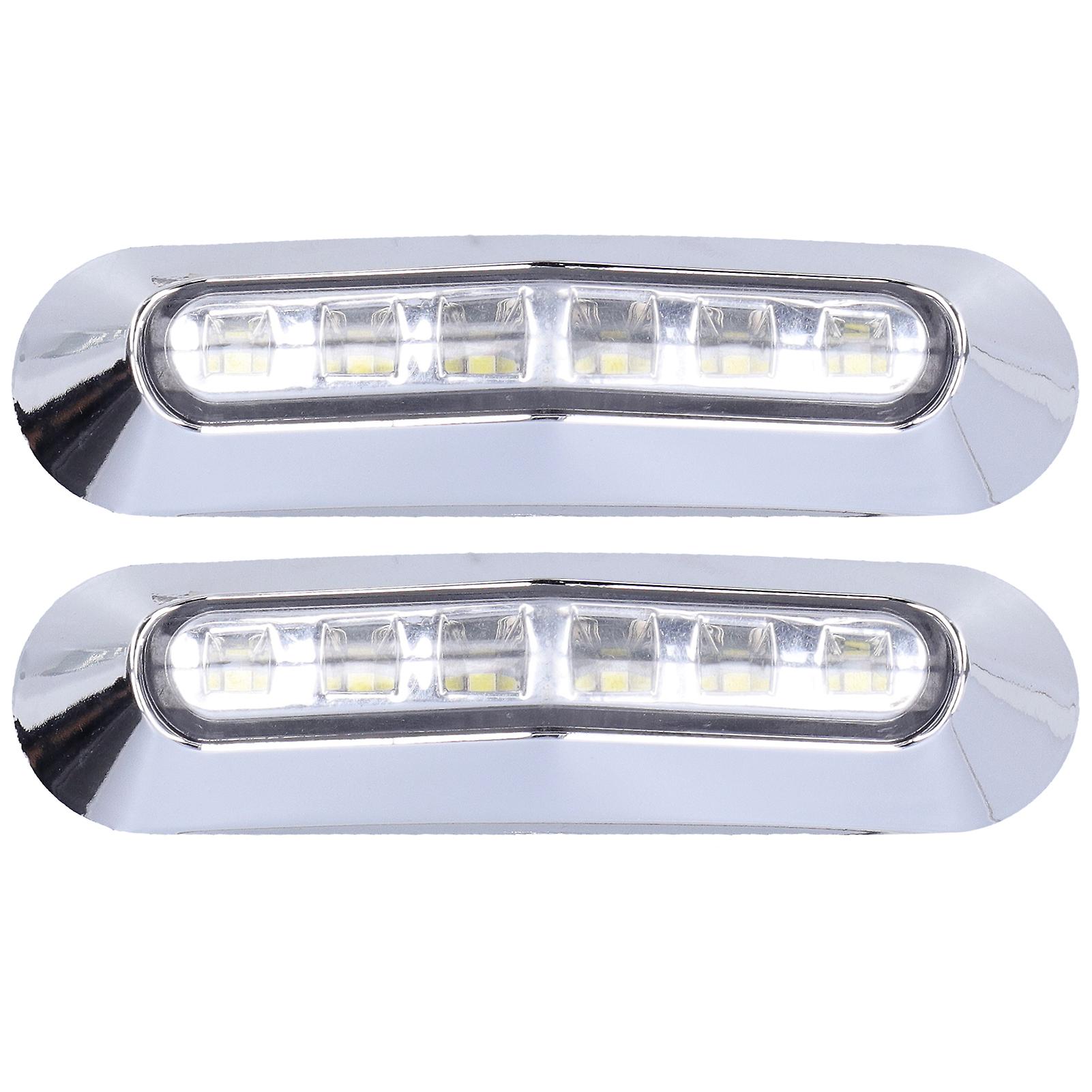 10-30v 6led Side Tail Light Bright Indicator Lamp Ip68 Protection For Cars Trucks Trailers Rvswhite