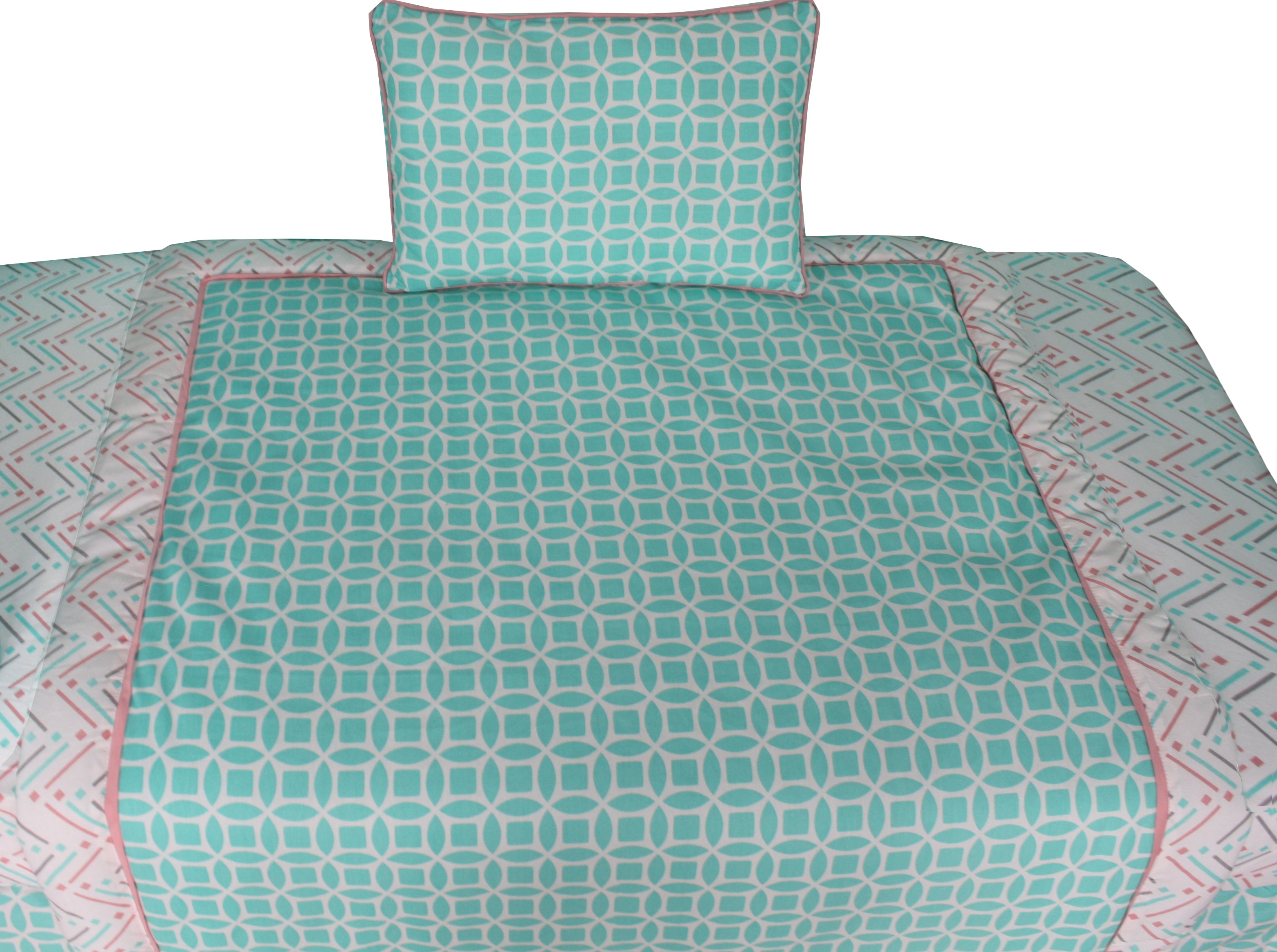 BabyFad Lattice Chevron Turquoise 9 Piece Crib Bedding Set