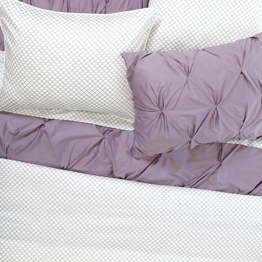 Lilac Valencia Pintuck Euro Sham