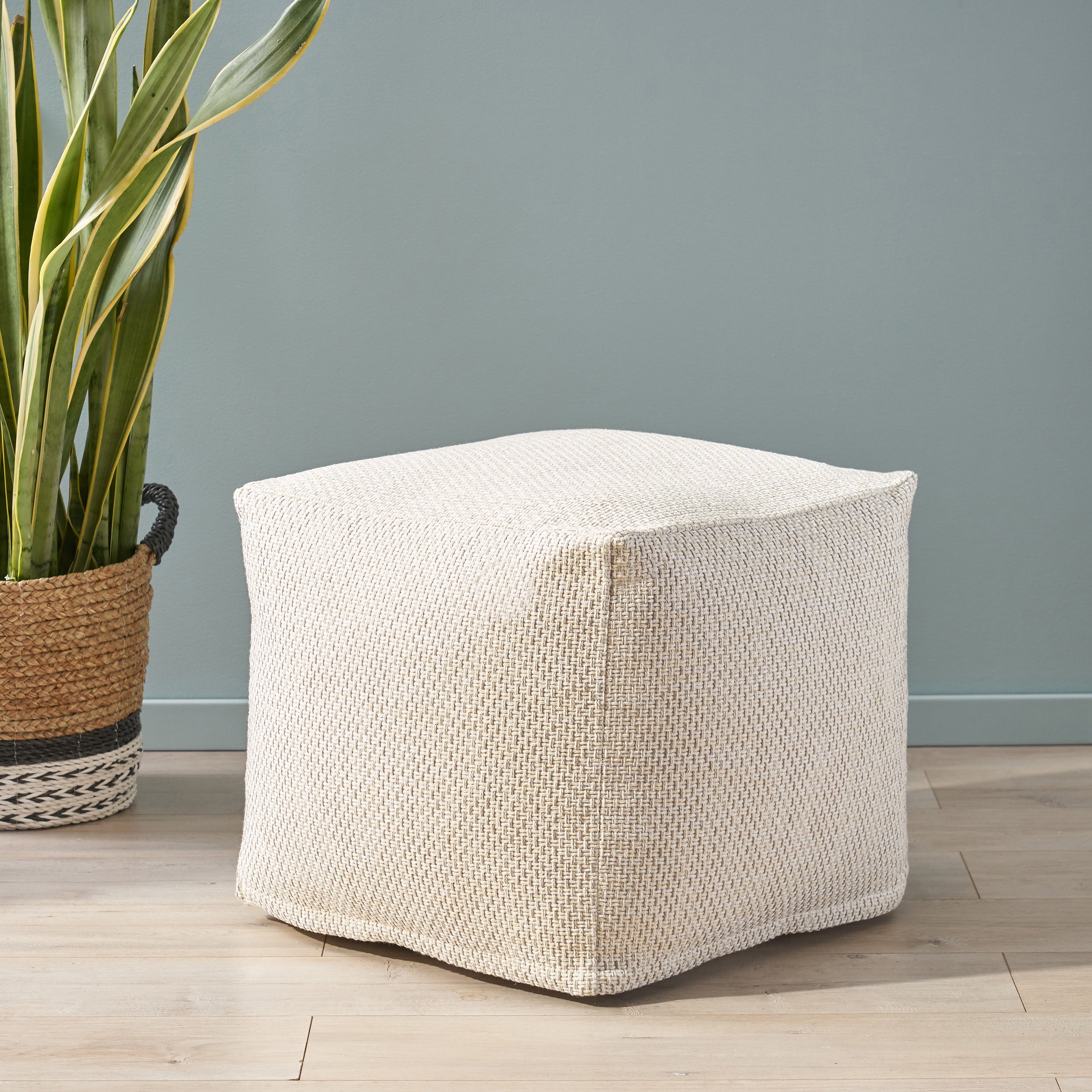 Rakiya Contemporary Fabric Pouf