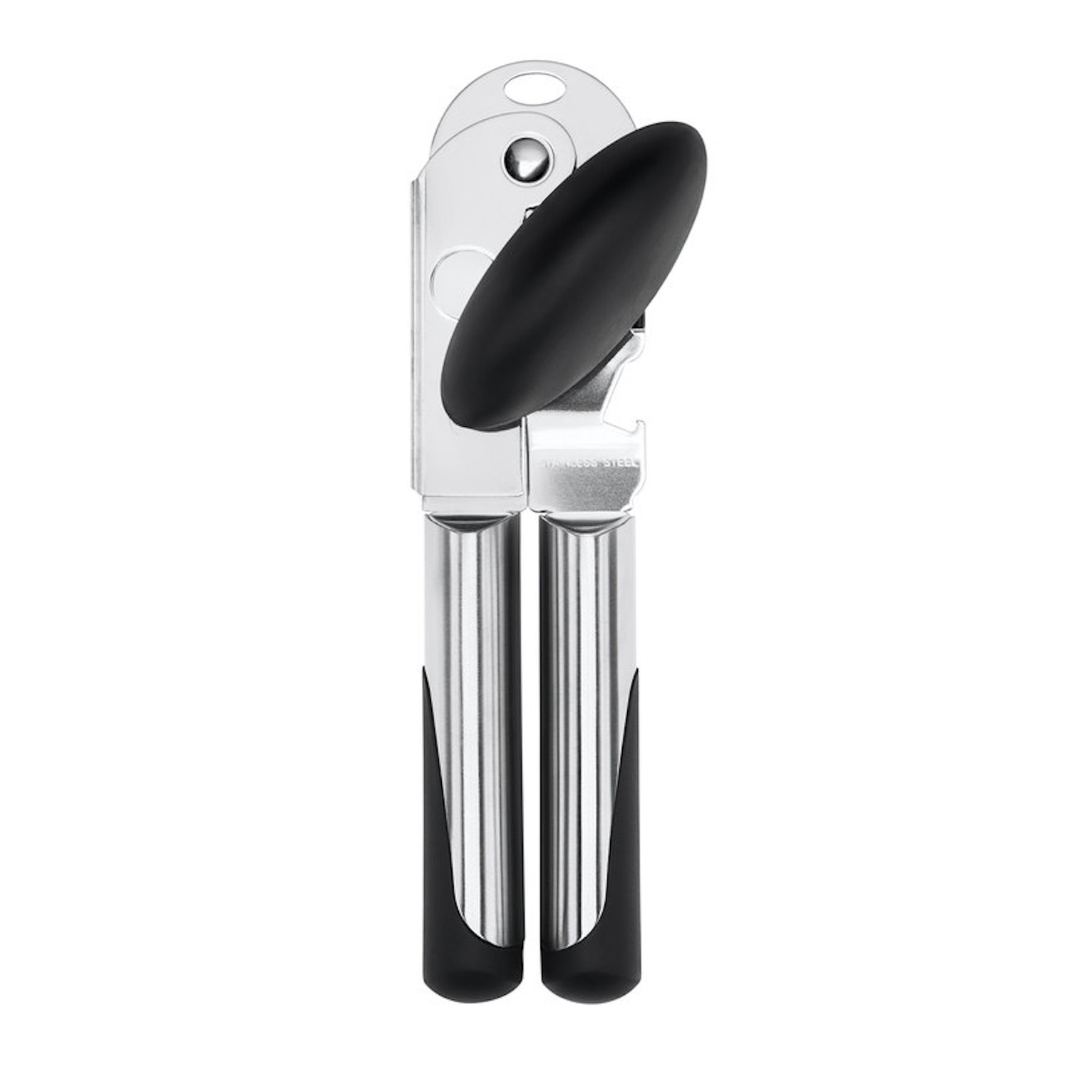 OXO Satin Nickel Black/Silver Stainless Steel Manual Can Opener