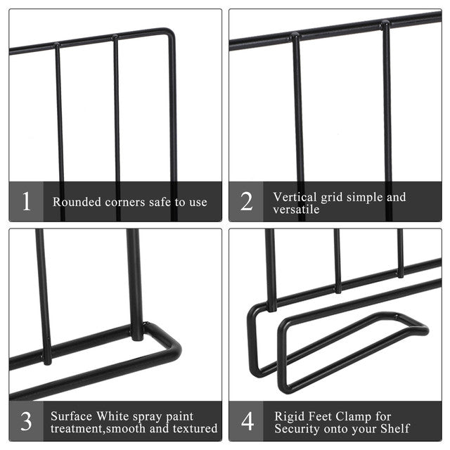 Shelf Dividers, 18 Pack Metal Closets Shelves Organizer, Black