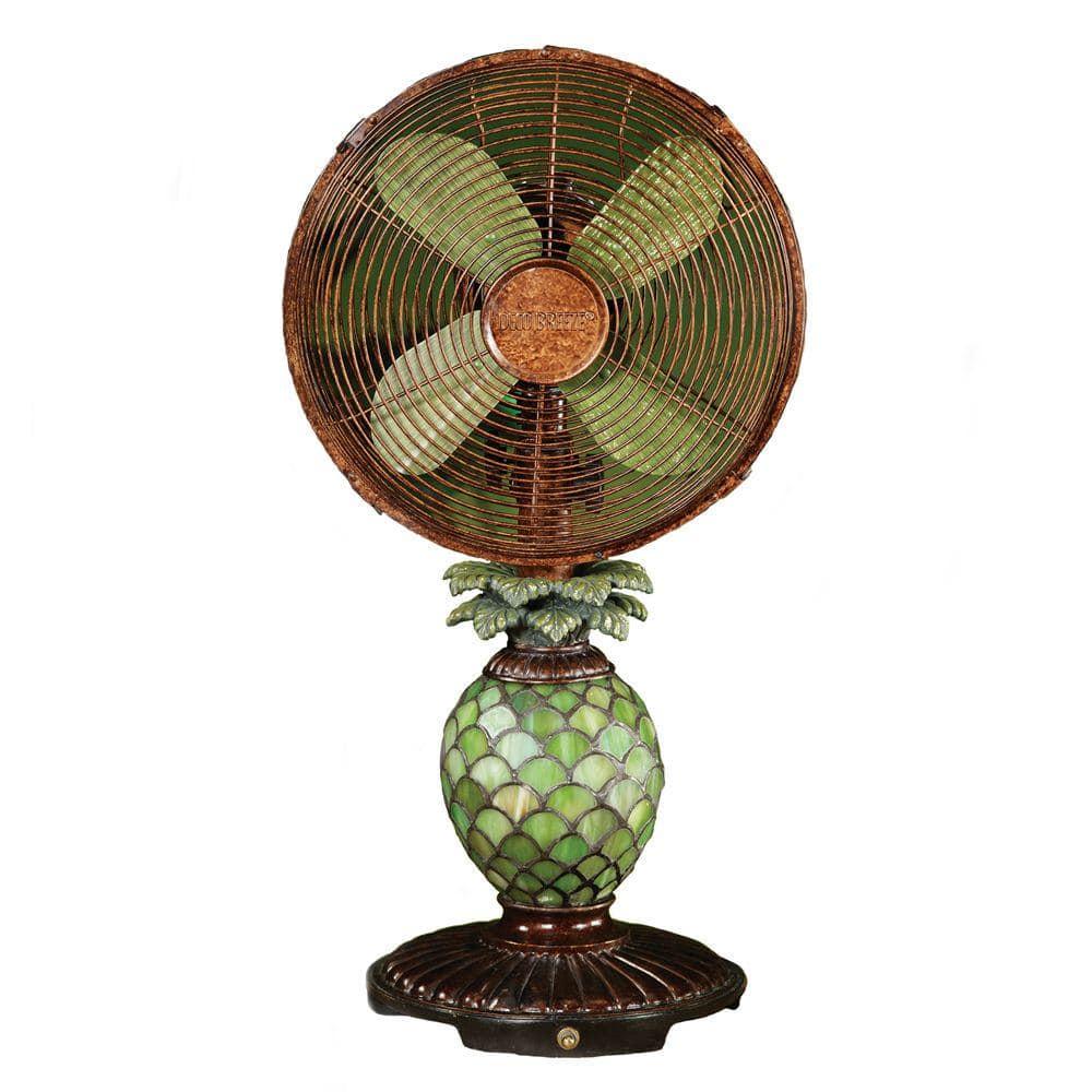 Deco Breeze 10 in Mosaic Glass Pineapple Table Fan