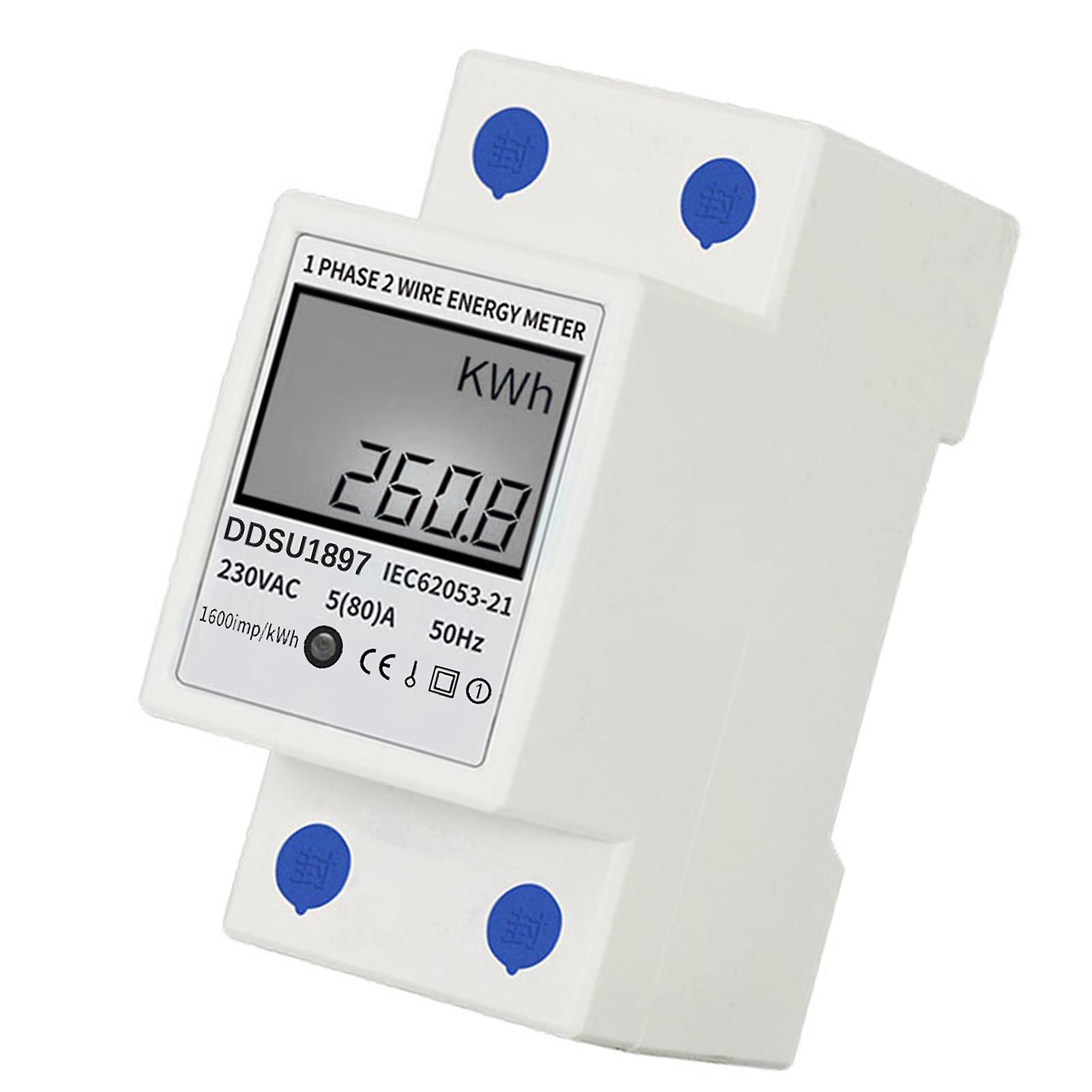 Digital Electric Energy Meter Single Phase Din Rail Electricity Meter One Phase Two Wire Multifunction Electrical Meter