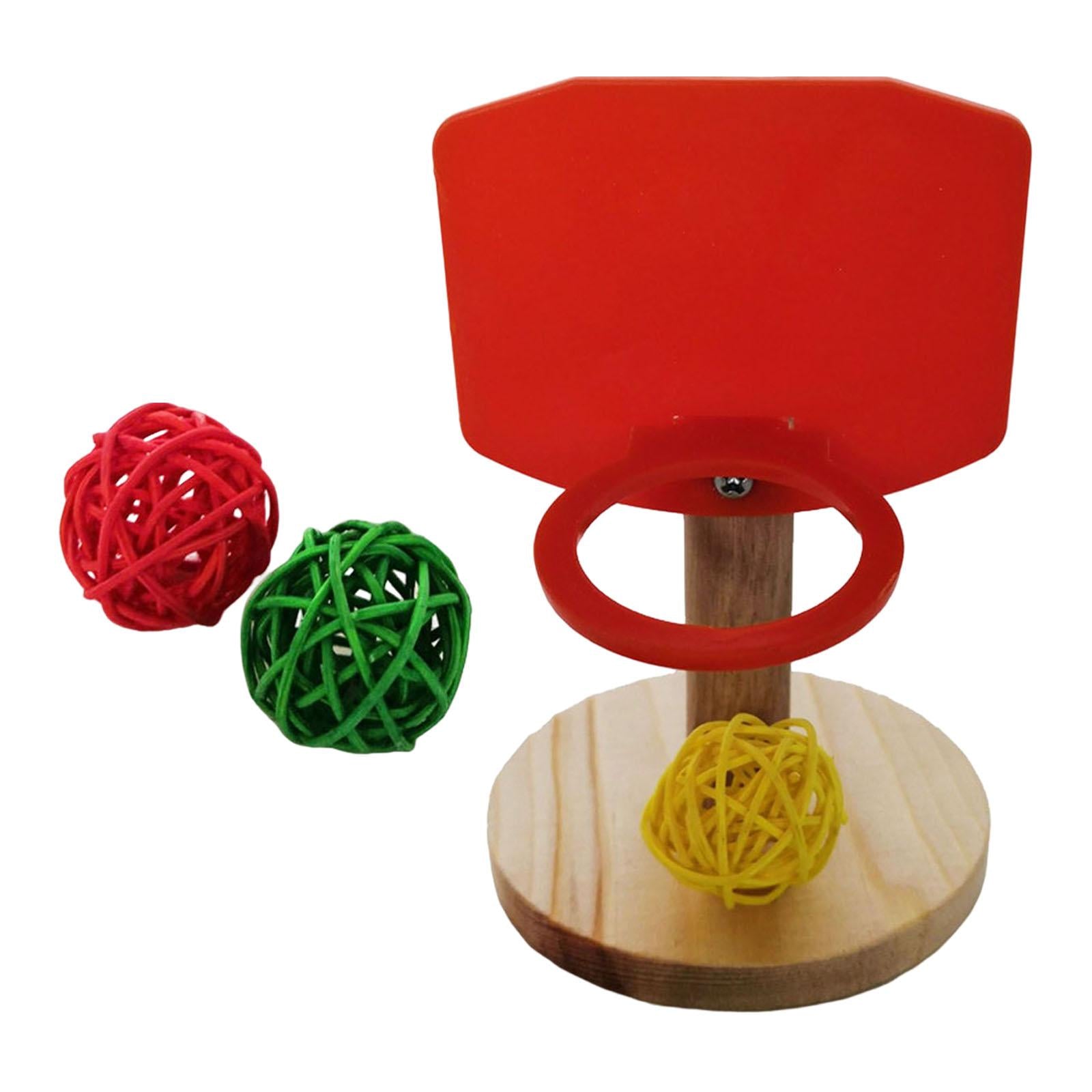 Wooden Bird Toys Basketball Training， Parrot Intelligence Toy Interactive Parrot Birds toys Small Parakeet， ， Finches， Cockatoo