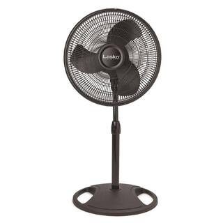 Lasko Adjustable-Height 16 in. 3 Speed Black Oscillating Pedestal Fan 2521