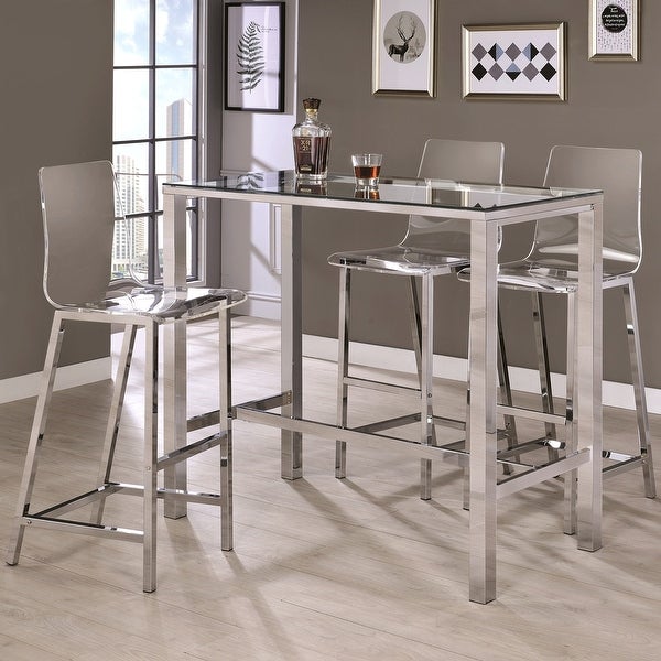 Melaney Art Deco Sleek Design Clear Acrylic Dining Stools (Set of 2)