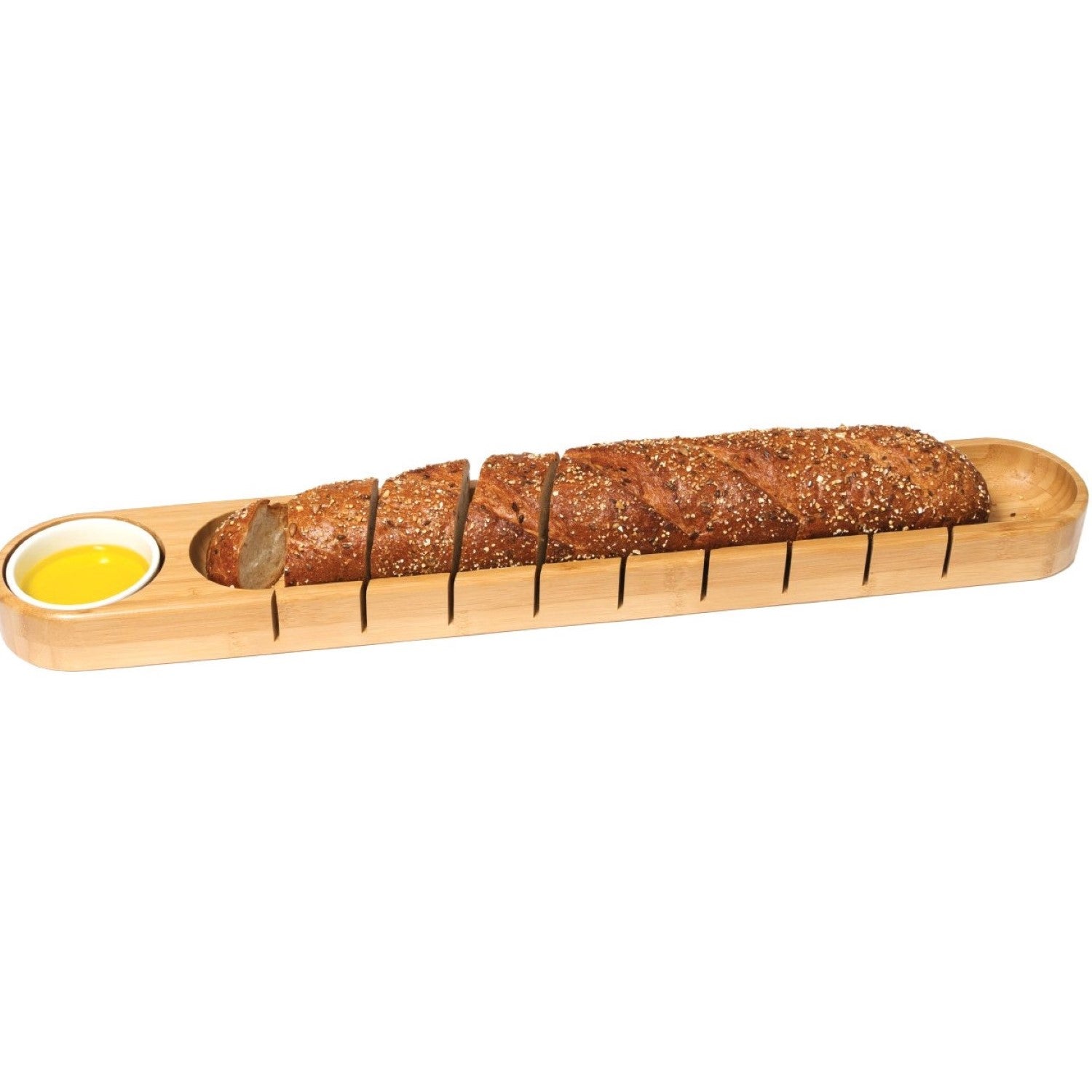 Lipper Bamboo Bread Board with Ceramic Dip Bowl