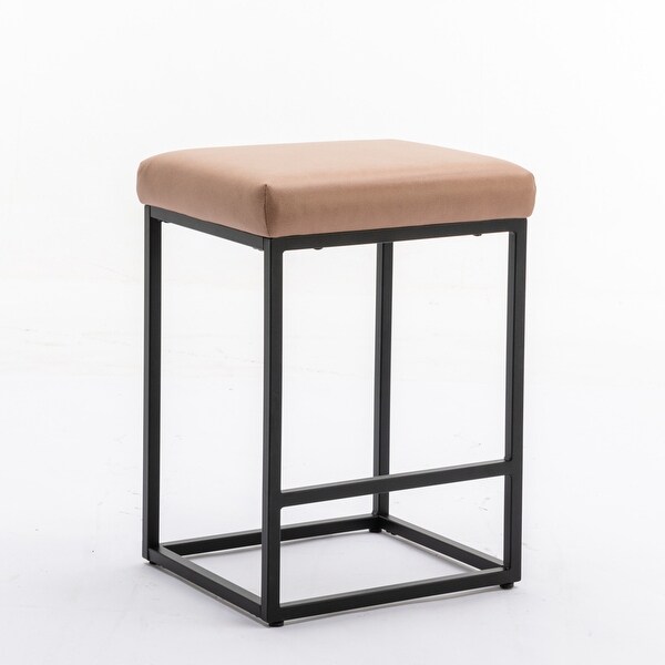 Backless Modern Barstools with Faux Leather