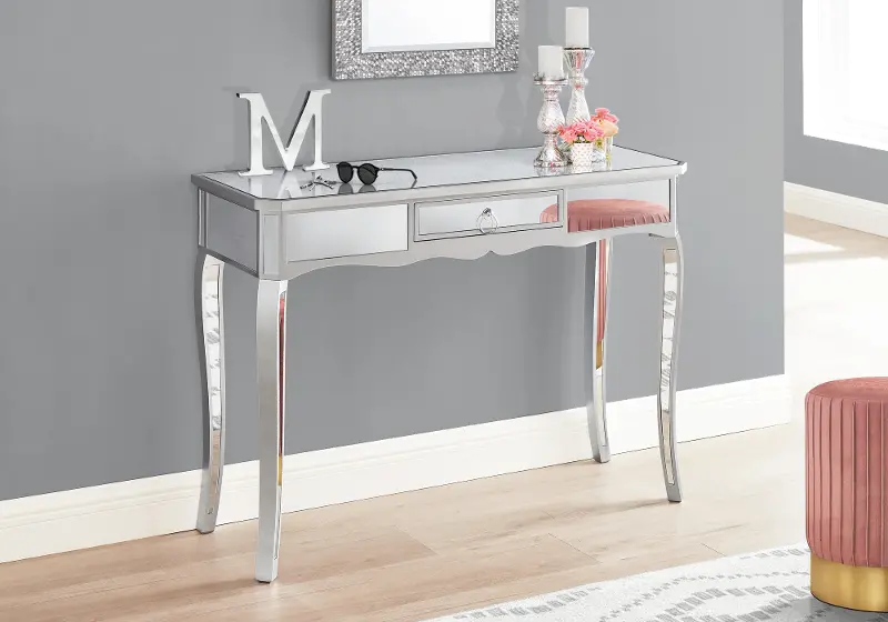 Camille Mirrored 1 Drawer Console Table