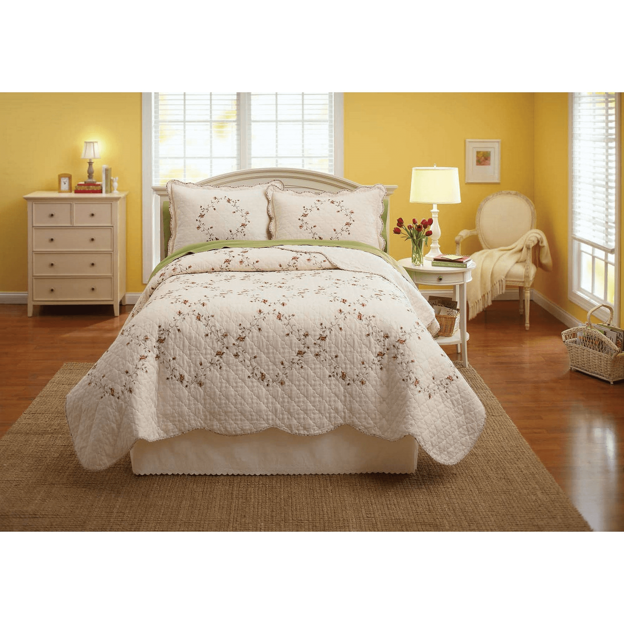 Better Homes and Gardens Hannalore Cotton Quilt， Twin Set (2 Count)