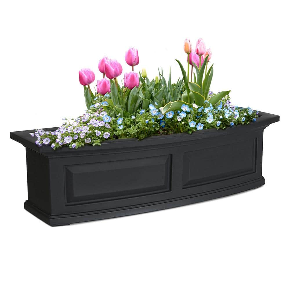 Mayne Nantucket 36 in. x 11.5 in. Self-Watering Black Polyethylene Window Box 4830-B