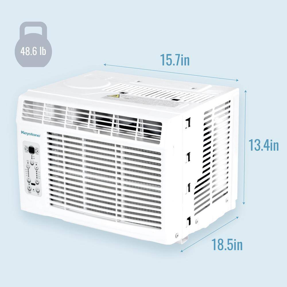 Keystone 5000 BTU Window-Mounted Air Conditioner with Follow Me LCD Remote Control in White KSTAW05BE KSTAW05BE