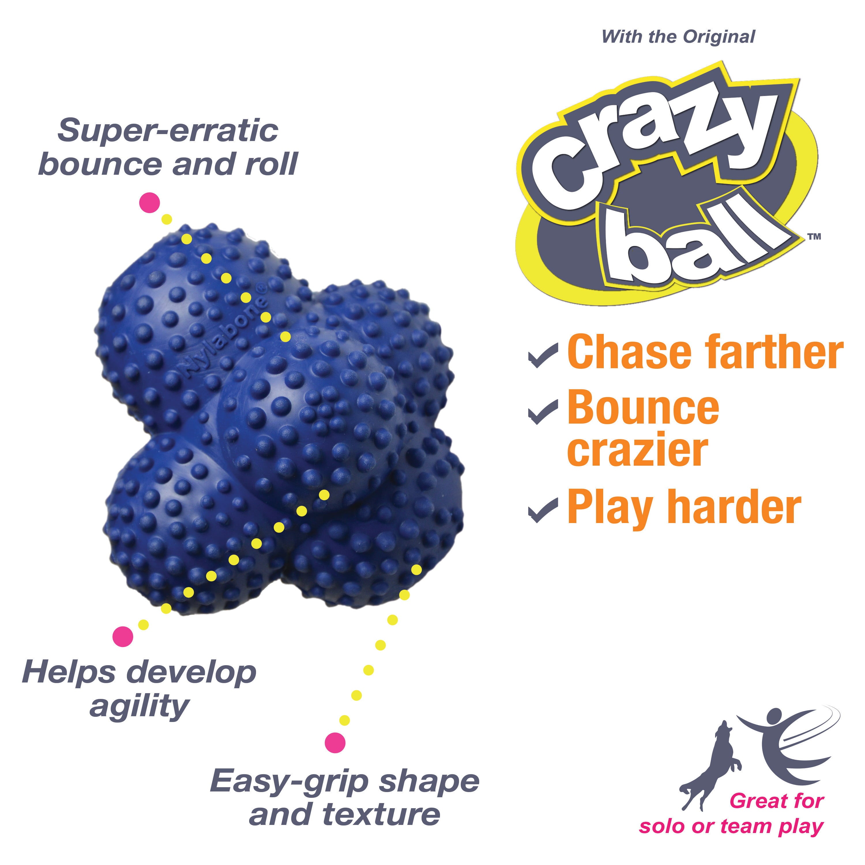 Nylabone Power Play Ball for Dogs Crazy Ball Large (1 Count)