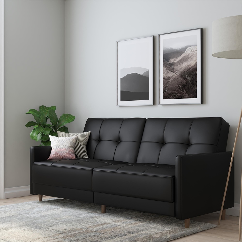 DHP Andora Faux Leather Coil Futon