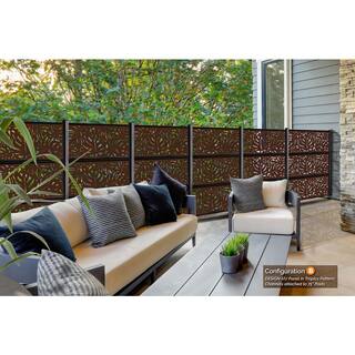 OUTDECO 48 in. x 24 in. Black Galvanized Steel Privacy Panel Frame Kit (Fits Design-Vu and Modinex 2x4 Panels) ODCC24