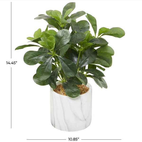 The Novogratz Green Faux Foliage Eucalyptus Artificial Plant with Realistic Leaves and White Marble Pot