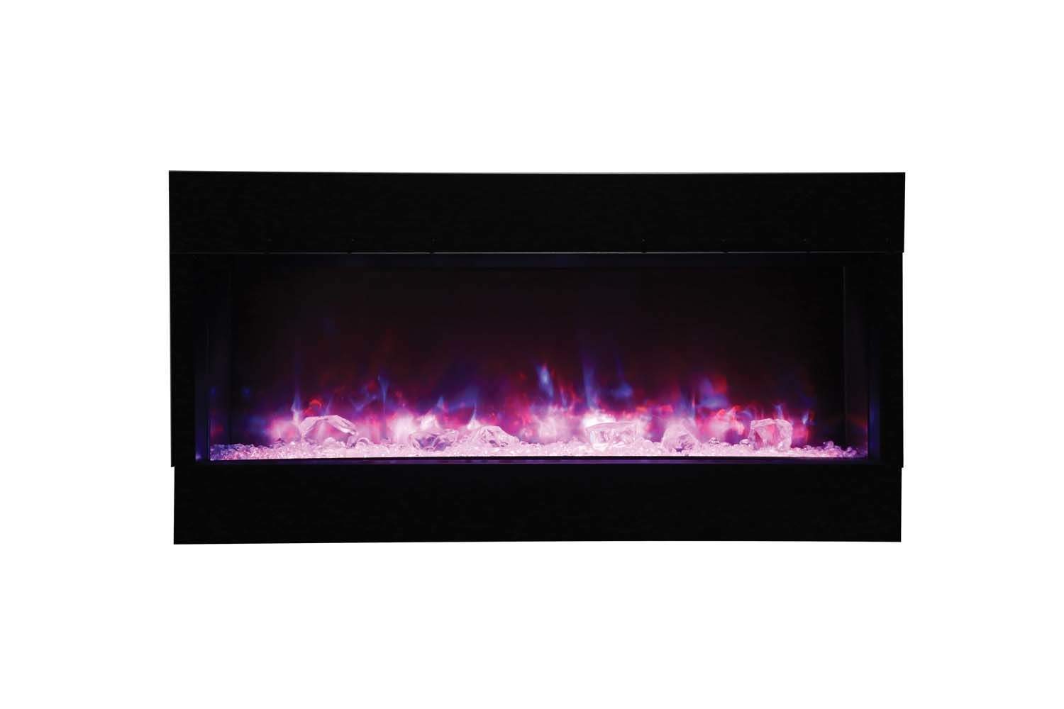 Amantii Tru-View Slim 3-Sided Electric Fireplace with Logs, 50-Inch