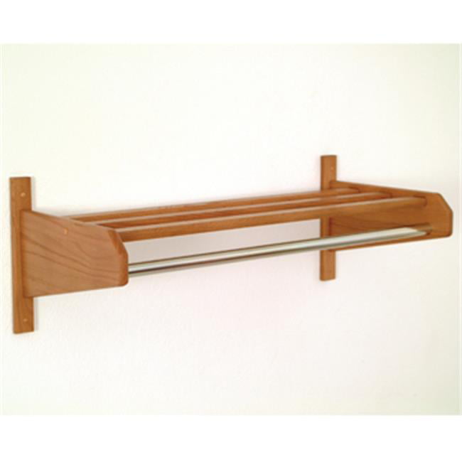 32 in. Oak Coat and Hat Rack in Medium Oak - 5/8 in. bar