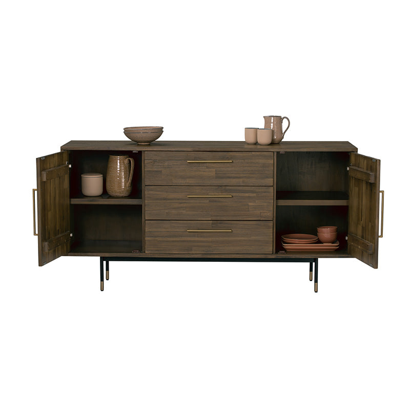 HAMILTON Sideboard Buffet Solid Acacia Wood 160cm - Toffee Colour