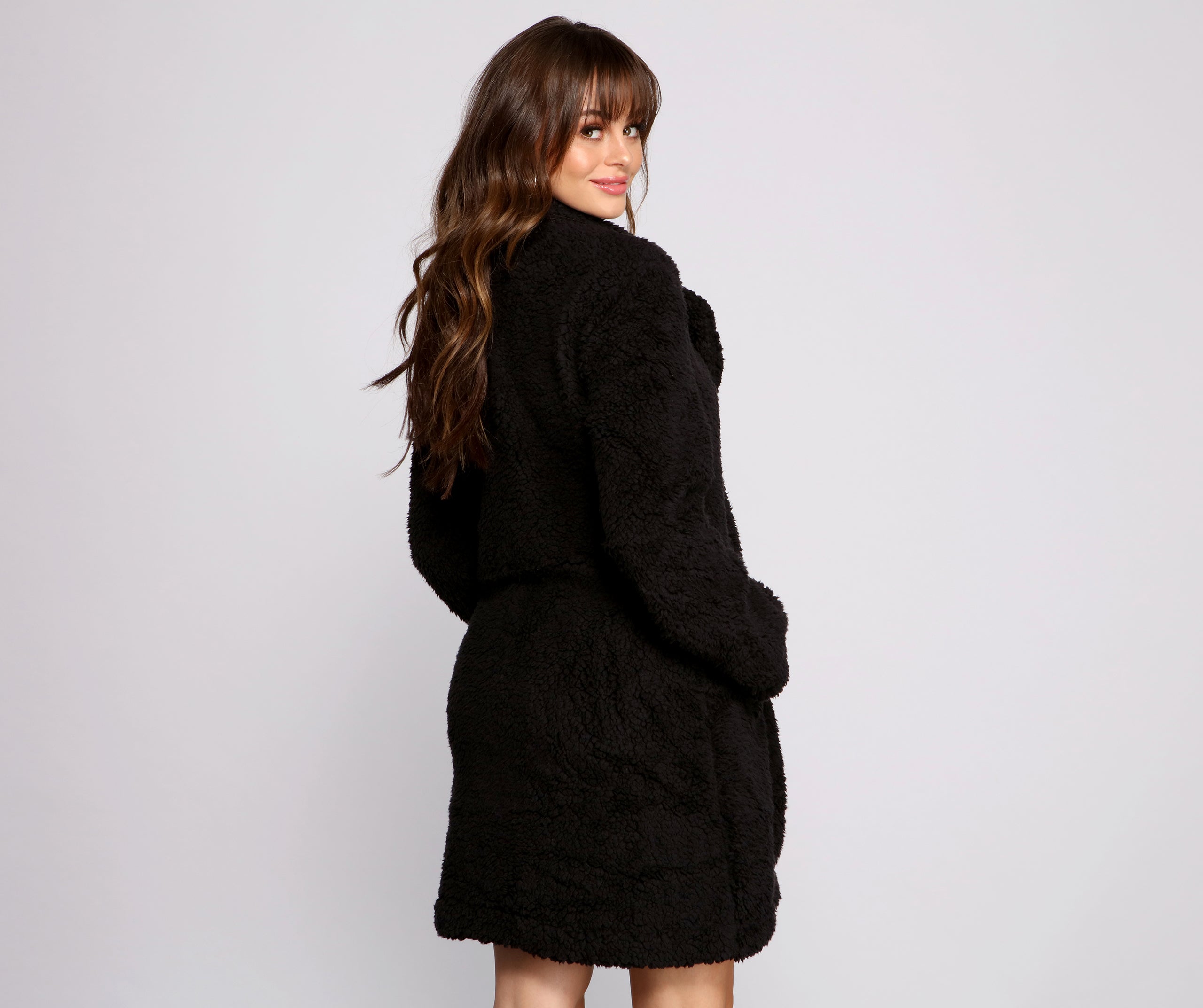 Faux Fur Long Line Jacket