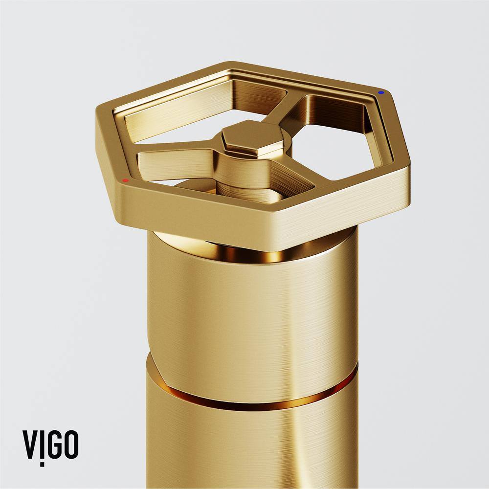 VIGO Ruxton Single Handle Single-Hole Bathroom Faucet in Matte Brushed Gold VG01050MG