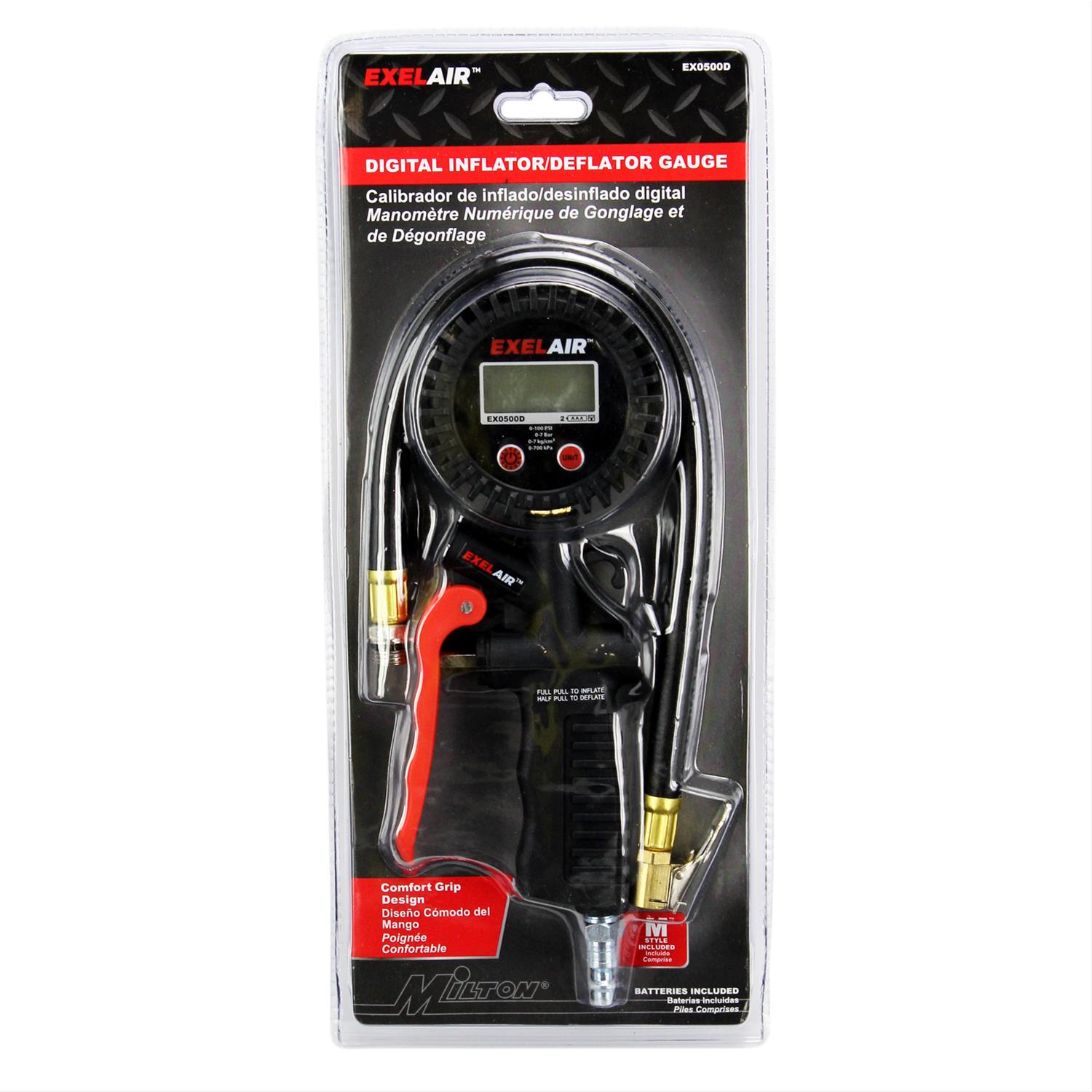 Milton Industries EX0500D Milton EXELAIR Digital Pistol Grip Tire Inflator/Deflator Gauges