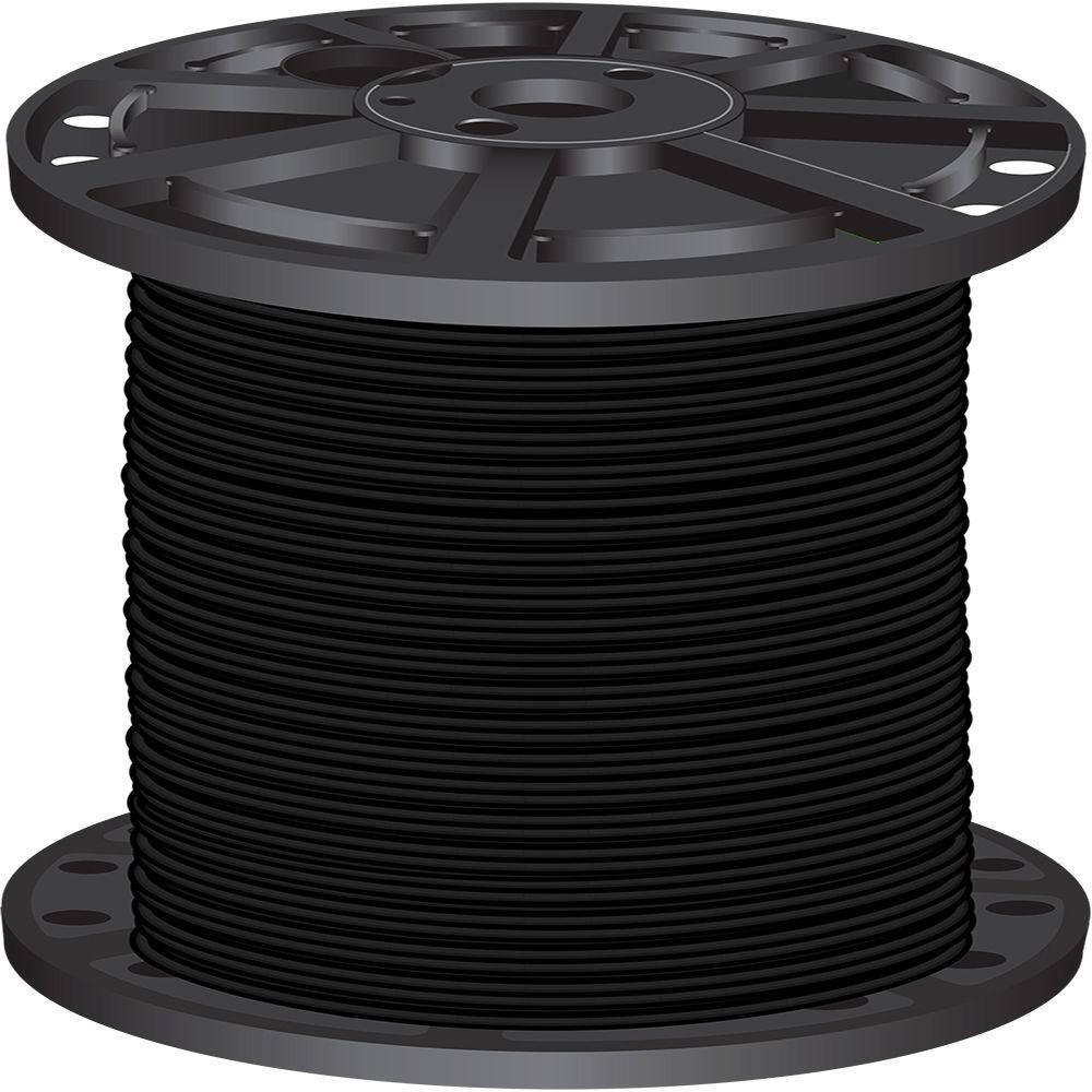 Southwire 2500 ft. 1 Black Stranded CU SIMpull THHN Wire 20504705