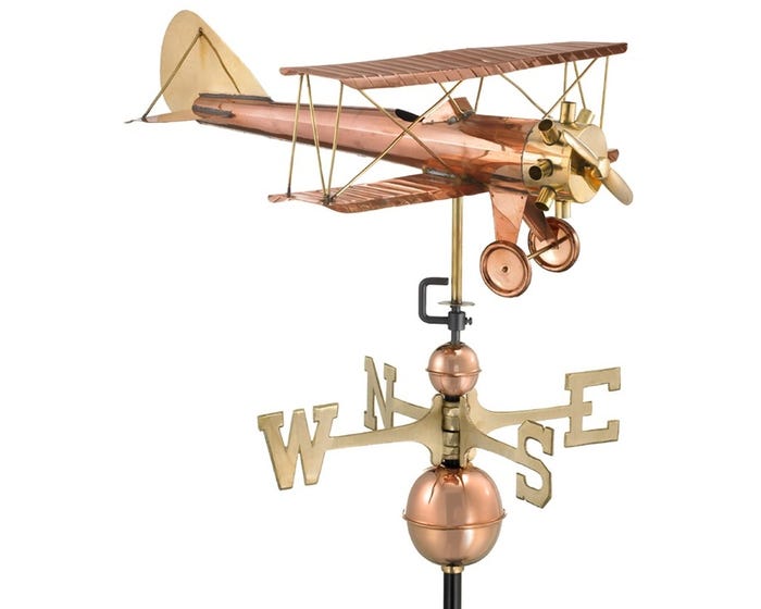 Good Directions Copper Biplane Weathervane 9521P