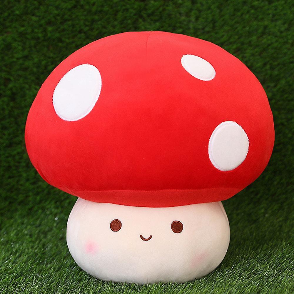 Yulefly Large Mushroom Plush Toy， Mushroom Stuffed Animal Hugging Throw Pillow Plushies Doll Toy， Gift For Birthday Valentine (red， 9inch)