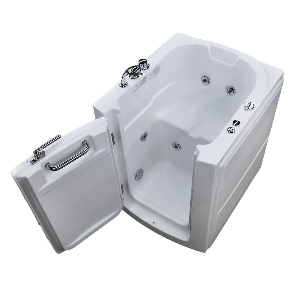 Universal Tubs HD Series 38 in. Left Swinging Door Walk-In Whirlpool Bath Tub with Left Swinging Door in White HD3238LWH