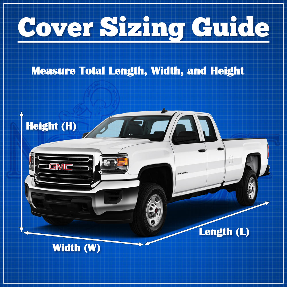 NEH Superior Pickup Truck Cover - Waterproof All Weather Breathable Outdoor Indoor - Gray Color - Fits Dually Pickup Trucks with Crew Cab， Long Bed up to 22' Length (264