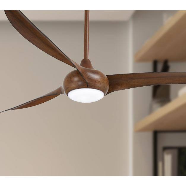 MINKA-AIRE Light Wave 65 in. Integrated LED Indoor Distressed Koa Ceiling Fan with Light and Remote Control F848-DK