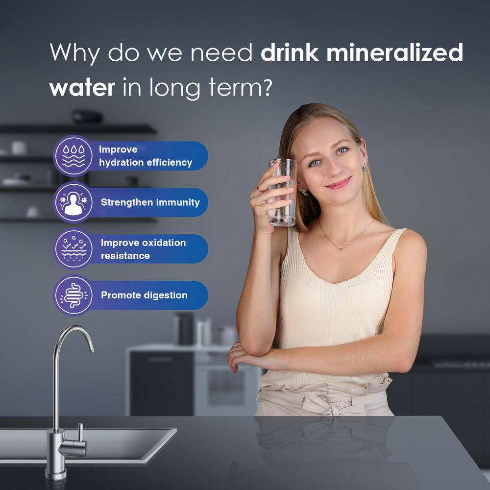 Waterdrop 8000 Gal. Remineralization Under Sink Water Filter System with Dedicated Faucet B-WD-10UB-MZ