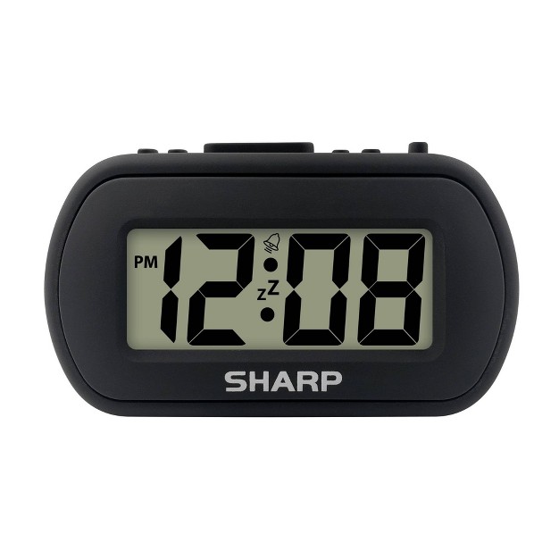 Lcd With Top Control Clock Black Sharp