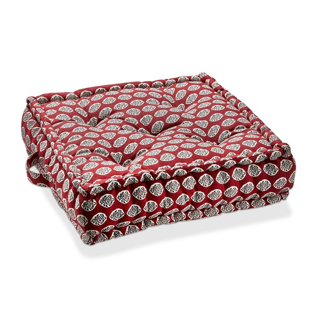 Tagltd Red Block Print Floor Pillow