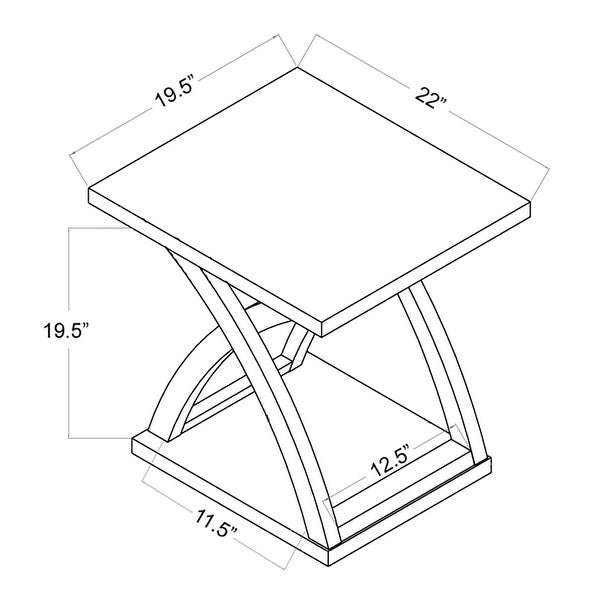 DH BASIC Contemporary Espresso X-Base Open Shelf End Table by Denhour