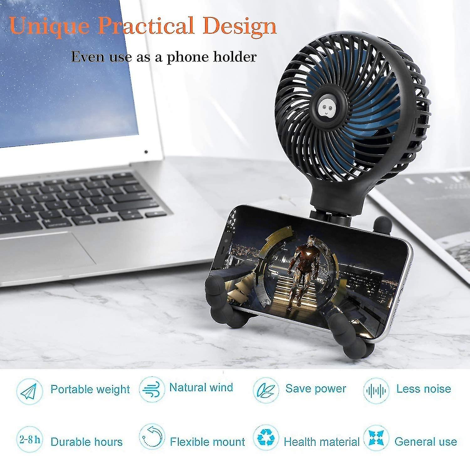 Usb Small Fan 2023 Octopus Deformation Three-gear Large Wind Fan Charging Mini Handheld Small Fan