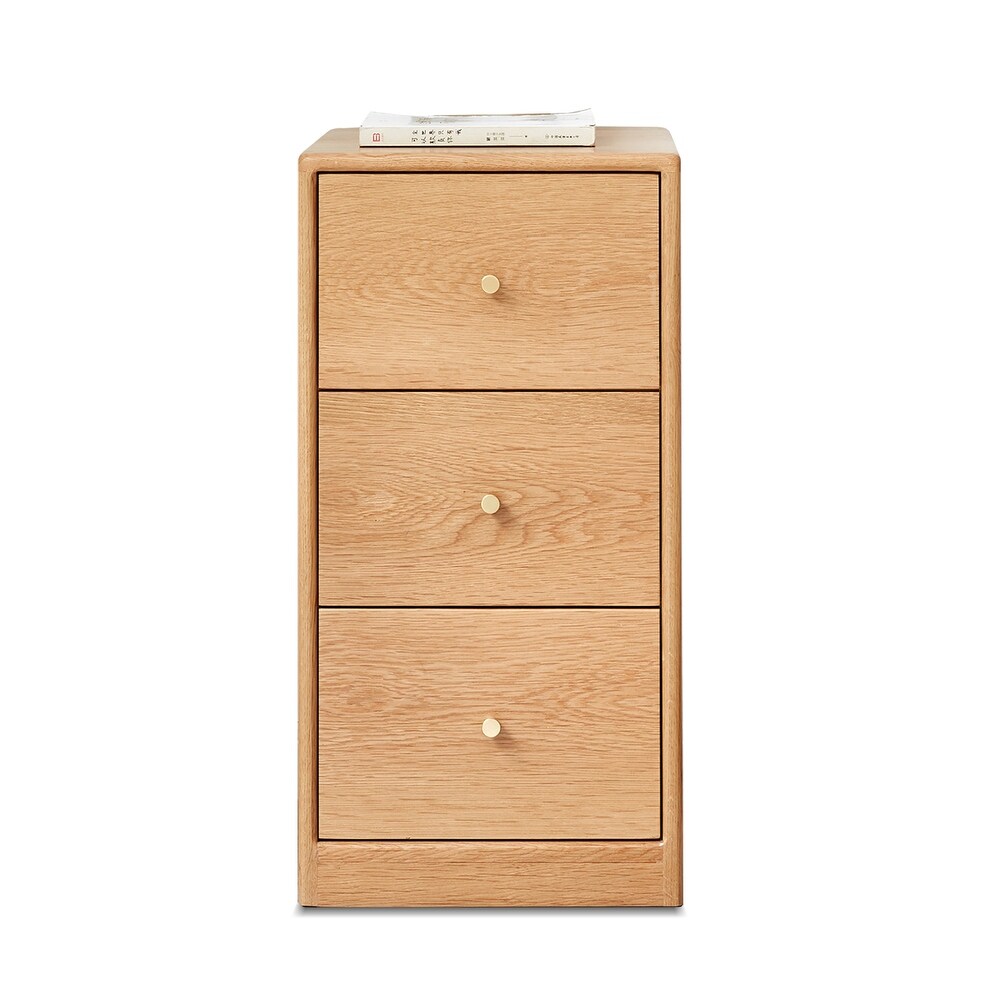 Nestfair Oak Wood Storage Cabinet with Drawers