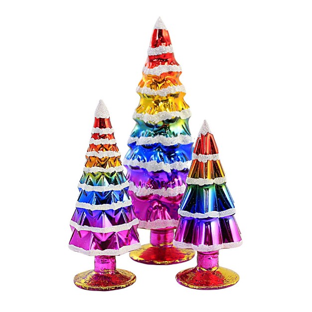 Cody Foster Small Rainbow Hue Trees Three Trees 7 0 Inches Easter Spring Decor Mantle Ms2105sr Glass Orange