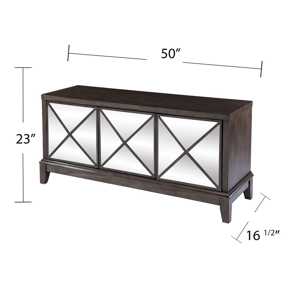 Warbington Glam Brown Wood Media TV Stand