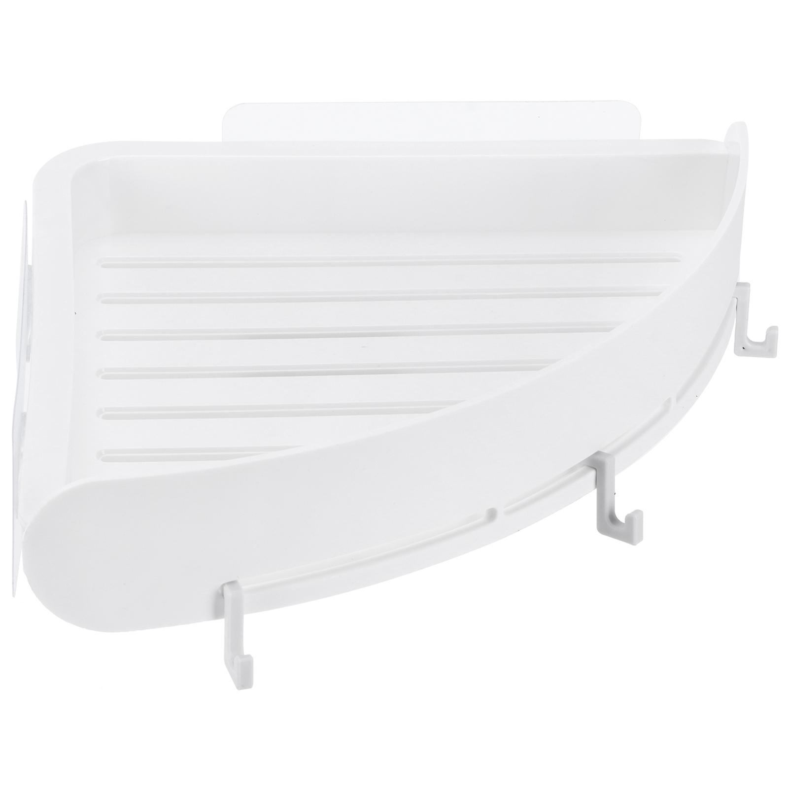 Bathroom Shelf Organizer No-punching Corner Shelf Shampoo Holder Storage Rack With Hookwhite