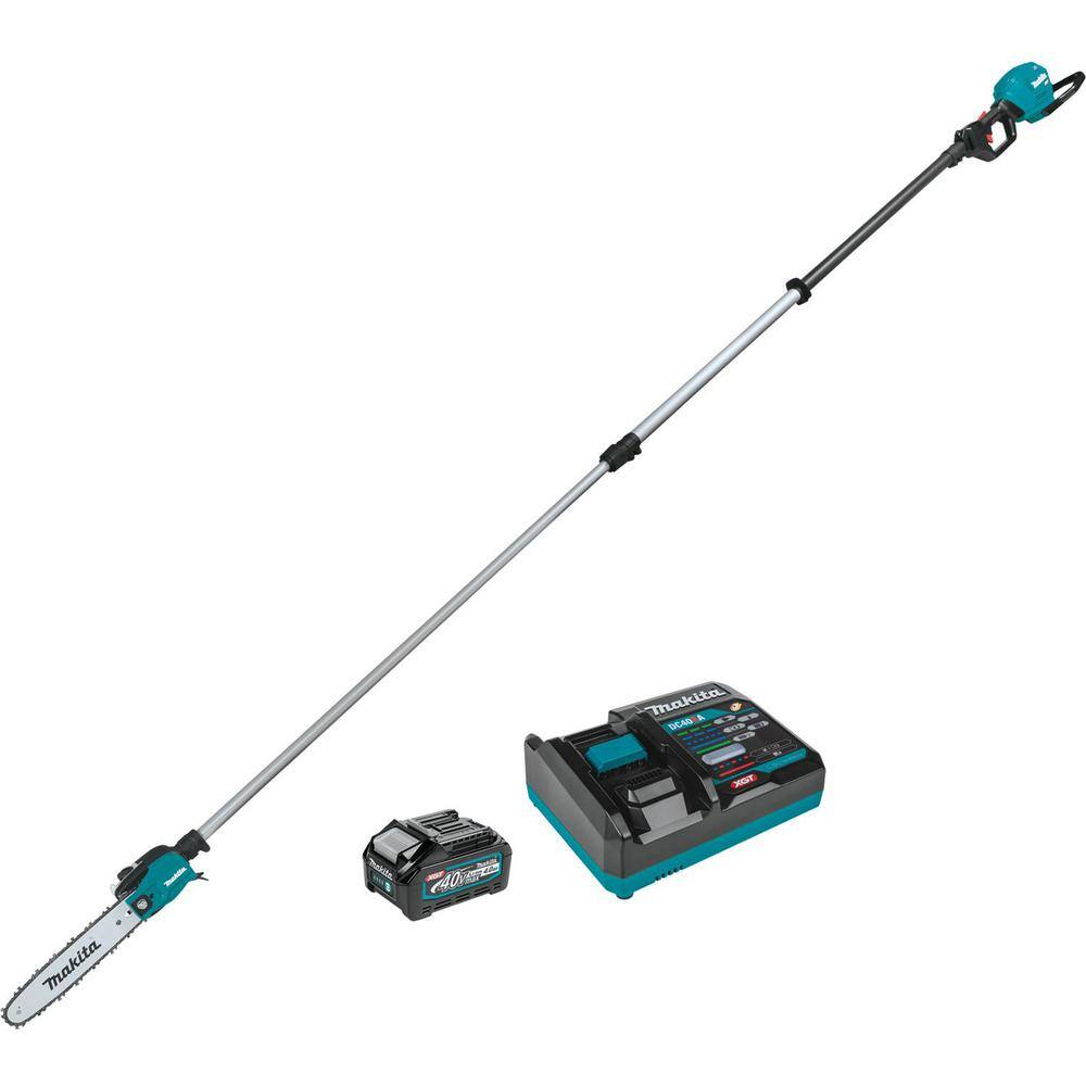 Makita XGT 40V max Brushless Cordless 10 in. Telescoping Pole Saw Kit 13 ft. Length (4.0Ah) GAU02M1