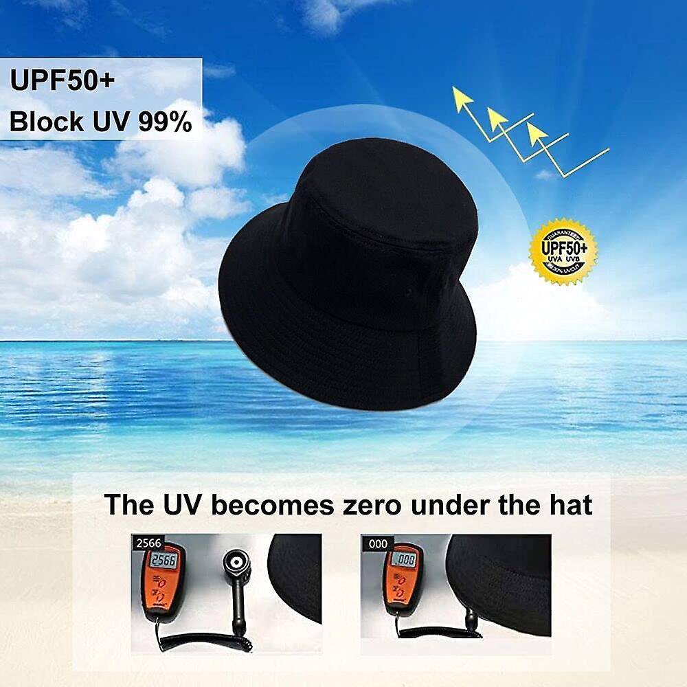 Bucket Hats For Women Sun Beach Hat Unisex Washed Cotton Packable Summer Travel Outdoor Fisherman's Caps Upf 50+