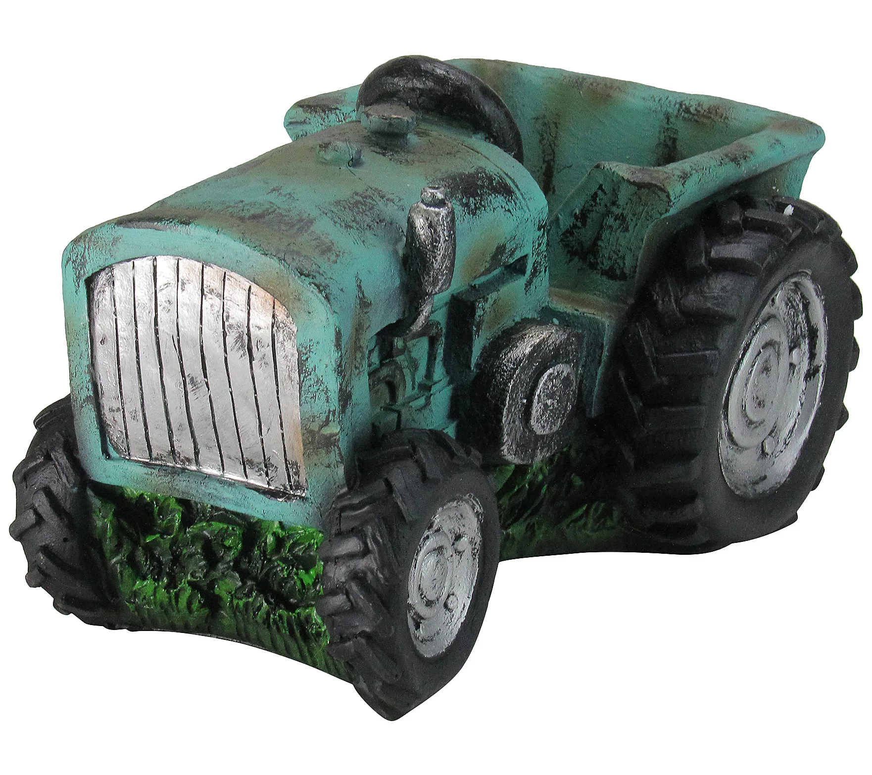 Northlight 12.25 Green and Black Distressed Tractor Planter