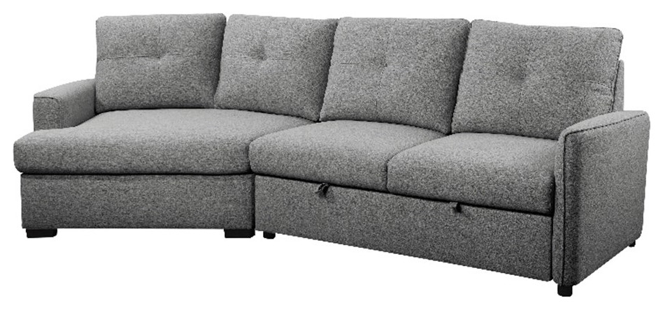 Primo International Elroy 2 Piece Wood with Right Cuddler in Gray   Transitional   Sleeper Sofas   by Homesquare  Houzz