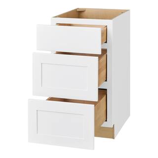 Hampton Bay Avondale Shaker Alpine White Ready to Assemble Plywood 18 in Drawer Base Kitchen Cabinet (18 in W x 34.5 in H x 24 in D) DB18