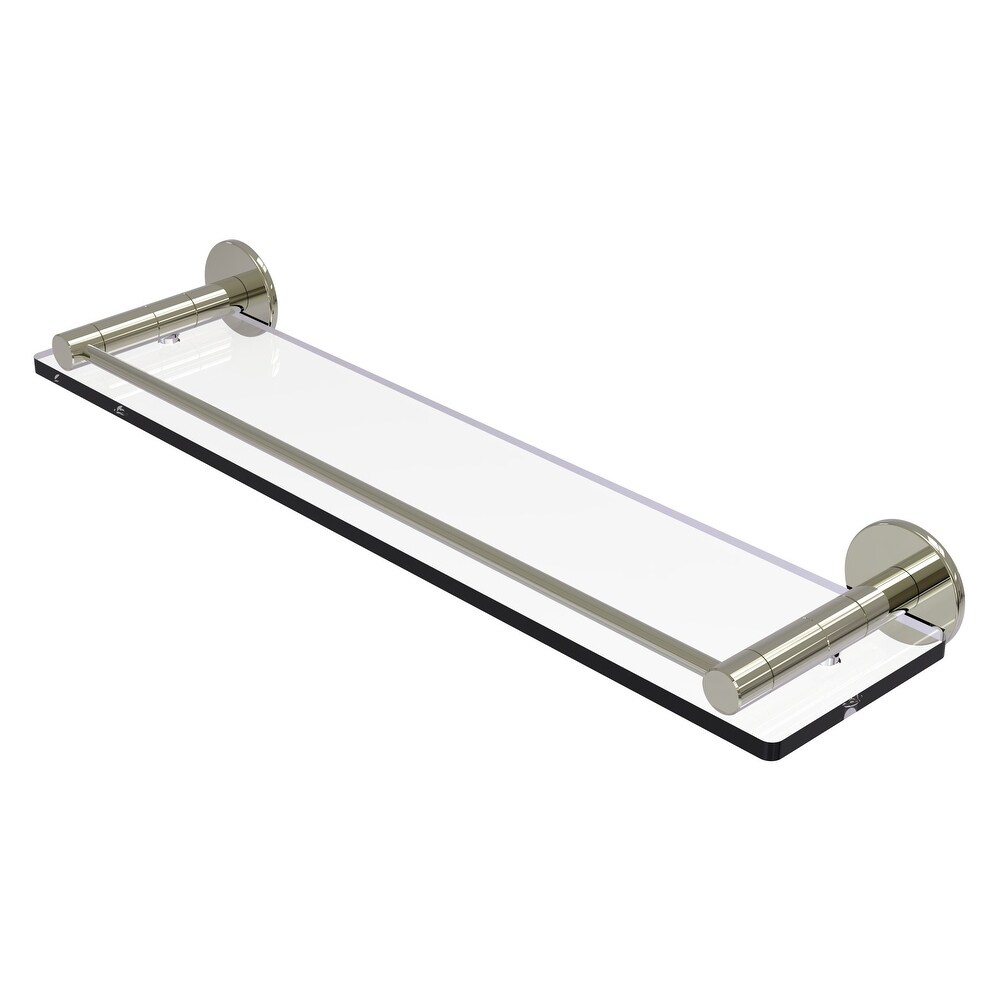 ied Brass Fresno Collection 22 Inch Glass Shelf with Vanity Rail