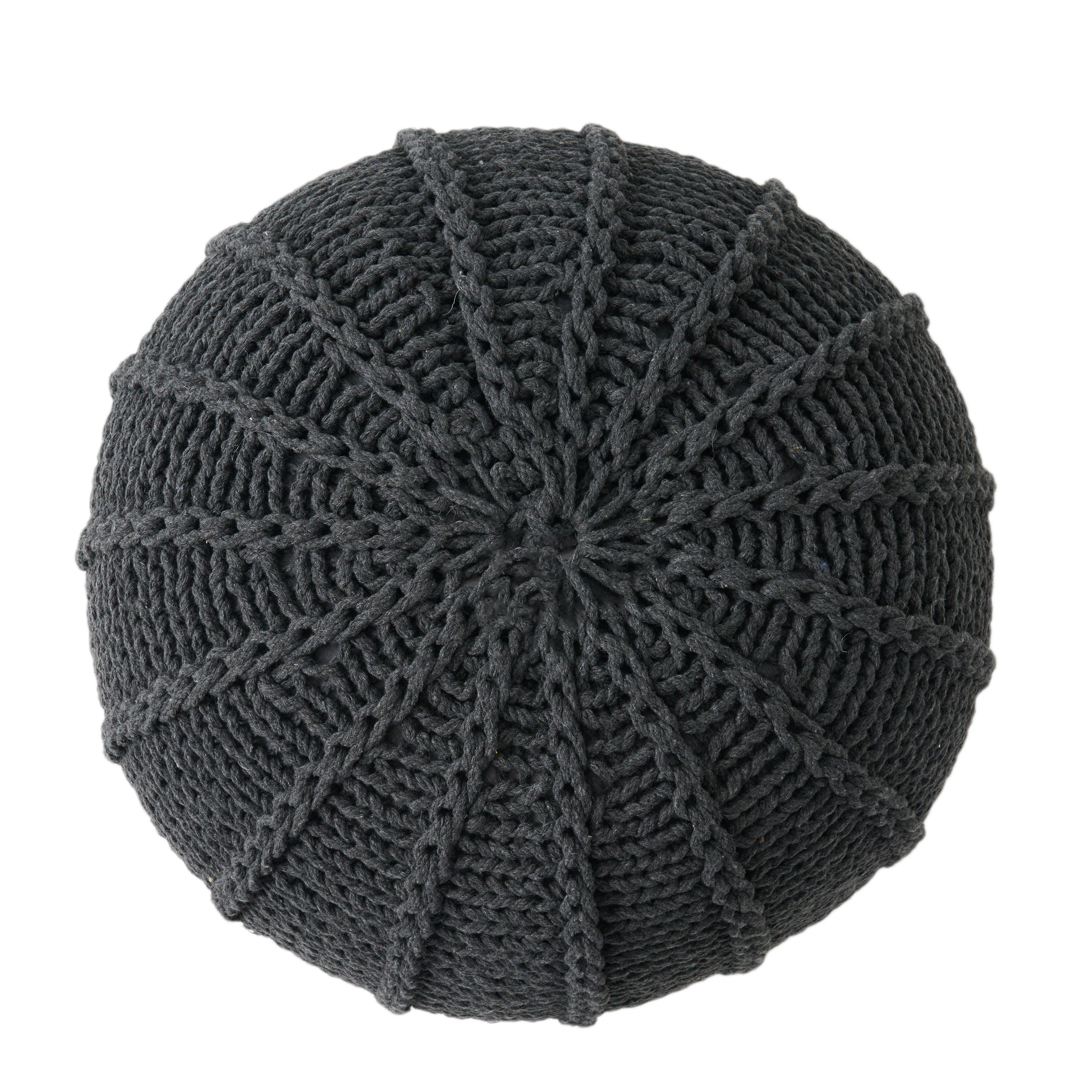 Agatha Knitted Cotton Pouf